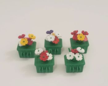 Playmobil Végétations, Lot de 5 jardinières fleurs très bon état