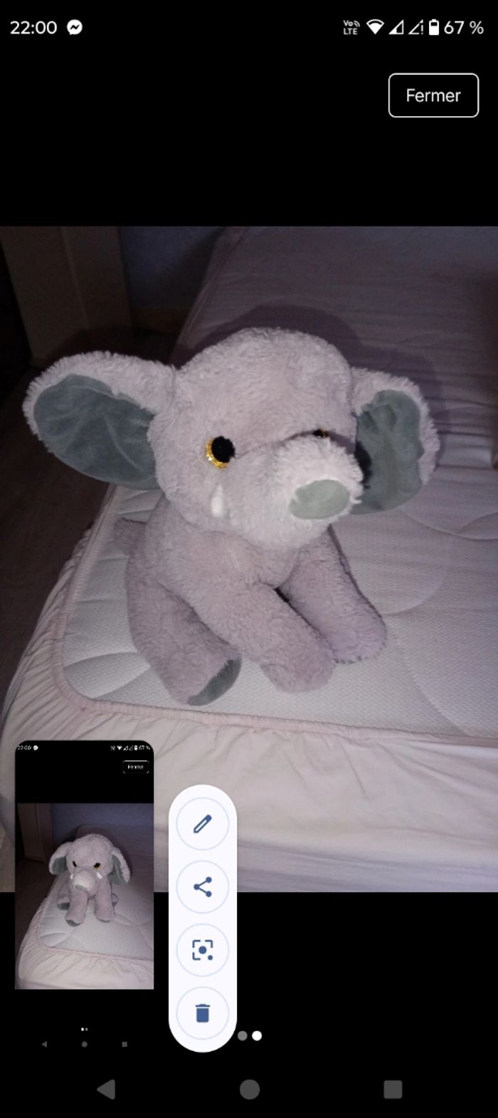 Peluche éléphant - photo numéro 2