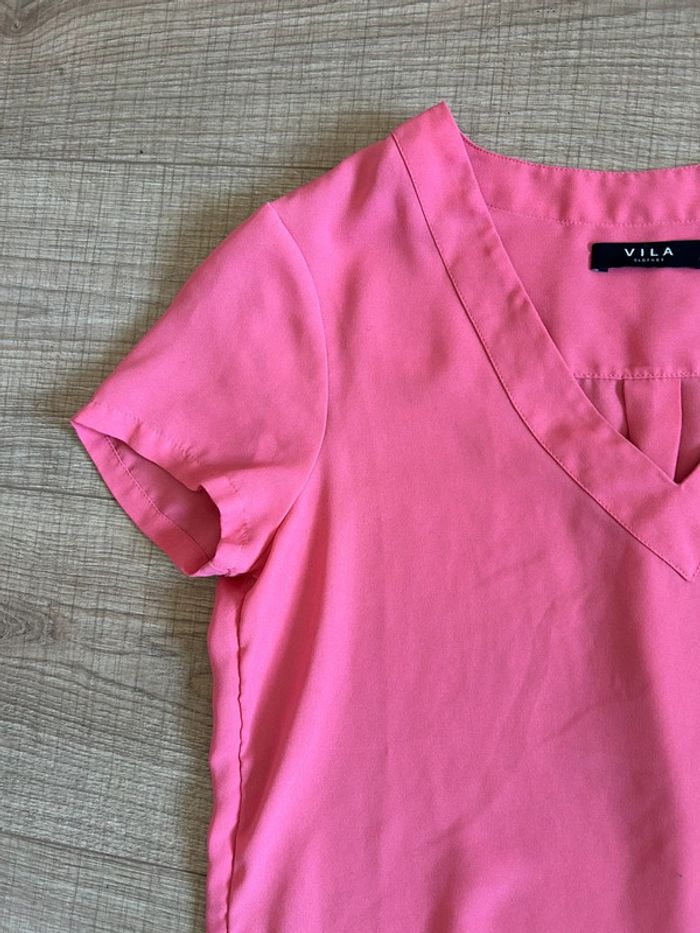Blouse rose à manches courtes Vila taille S jamais portée - photo numéro 13