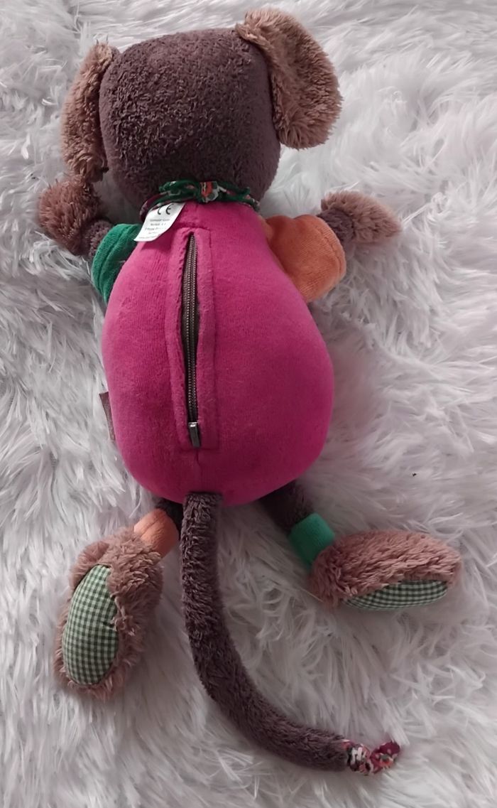 Doudou peluche Souris grise ,rose,beige - Fleuris - Sterntaler - photo numéro 2