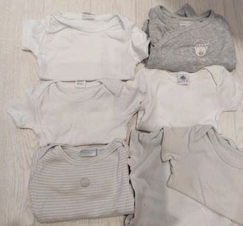 Lot 7 bodies manches courtes et longues 6m