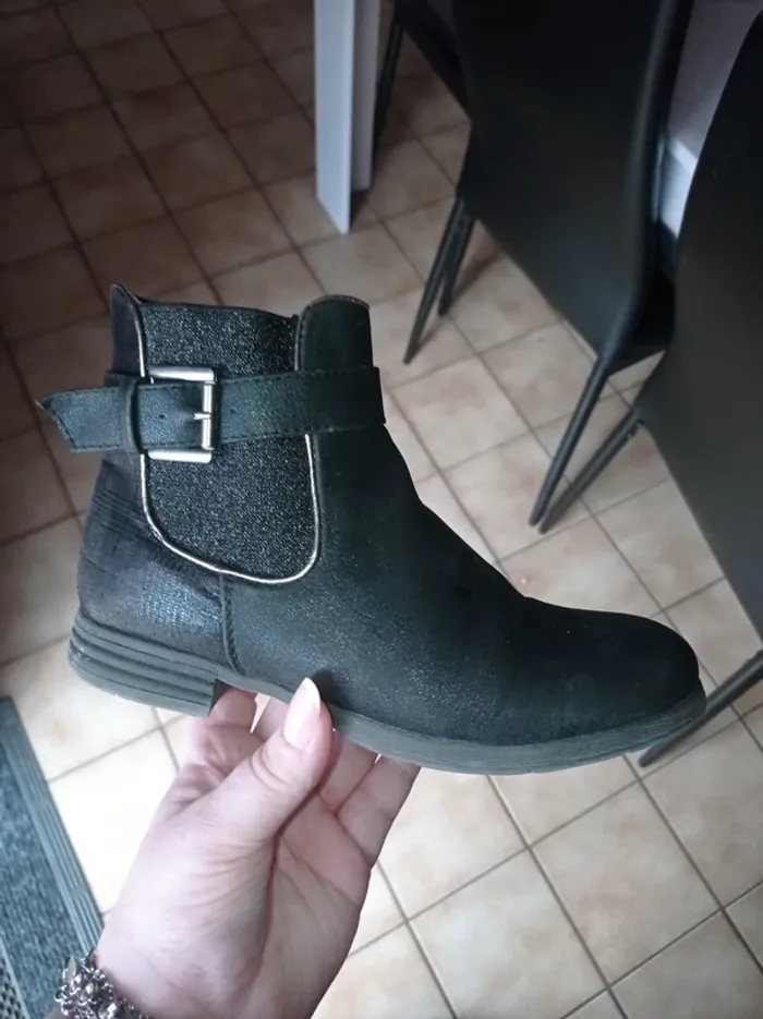 Bottines bleu marine en daim - photo numéro 2