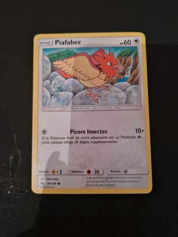 Carte pokémon piafabec 97/149