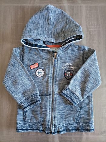 Gilet sweat zippé à capuche chiné Gémo 18 mois