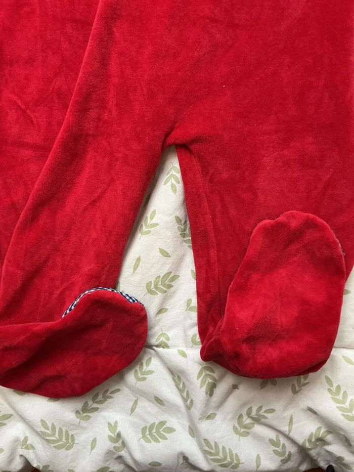 pyjama grenouillère en velours rouge 23 mois chocolatine - photo numéro 5
