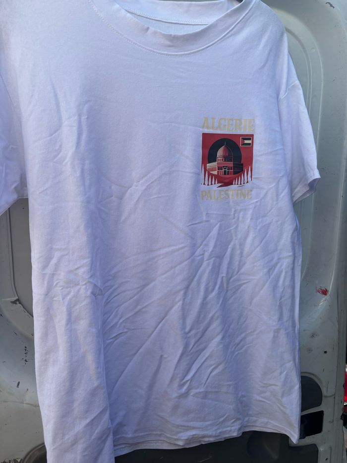 T shirt Algérie Palestine blanc - photo numéro 2