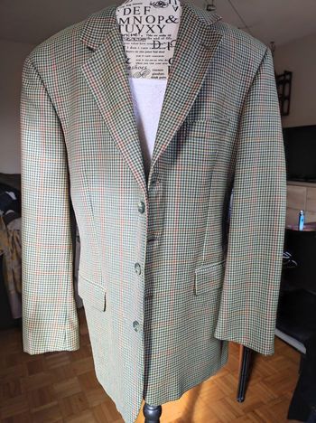 Blazer Marzotto en laine à carreaux vintage taille 46