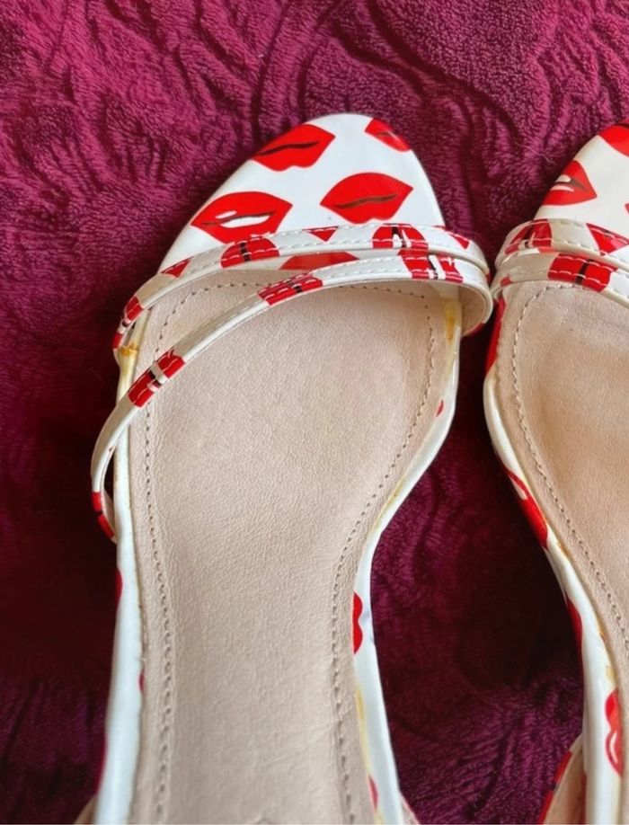Sandales Buffalo à talons blanche et rouge - photo numéro 8