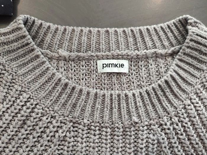 Pull grosses mailles gris - photo numéro 2