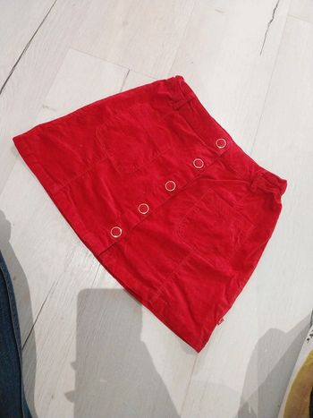 Jupe en velour rouge 10 ans okaidi