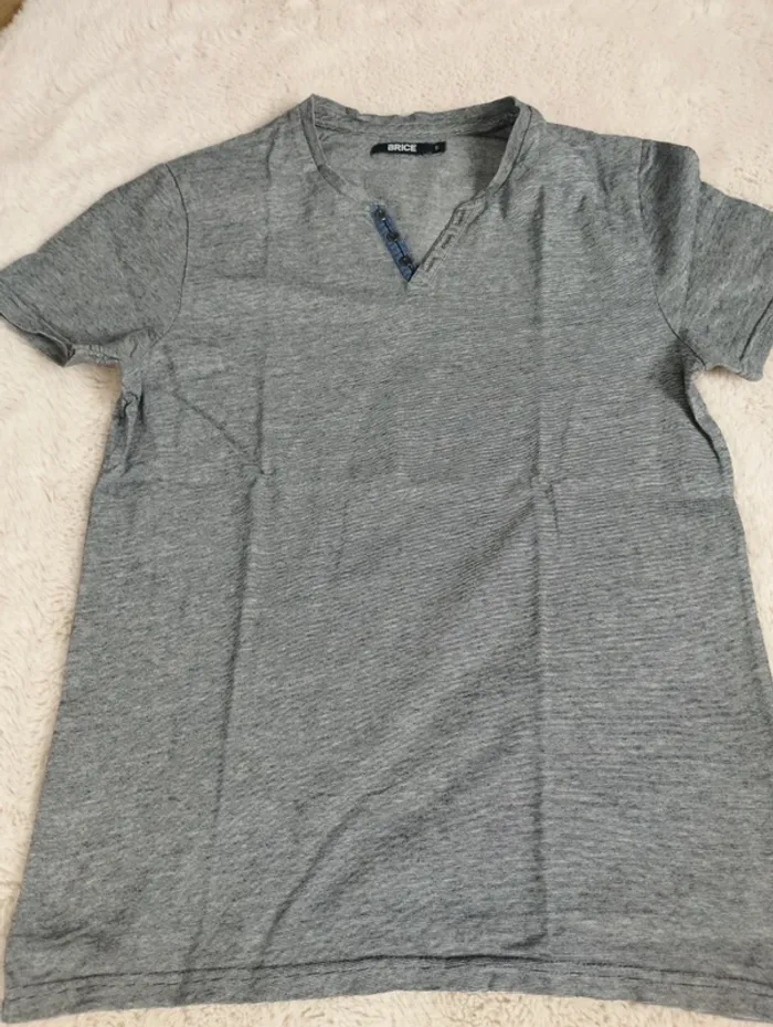 T-shirt stle polo rayé bleu Brice S
