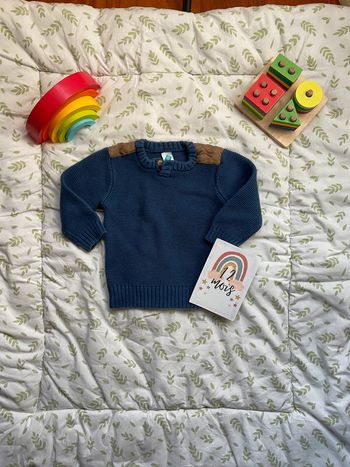 pull chaud bleu et marron 12 mois tex