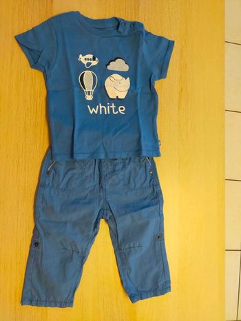 Ensemble pantalon + tee-shirt OBAIBI 9 mois