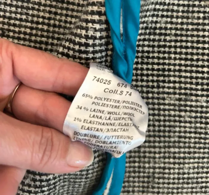 Devernois, manteau caban, noir et blanc, imprimé oversize Laine, femme, taille S/36 - photo numéro 5