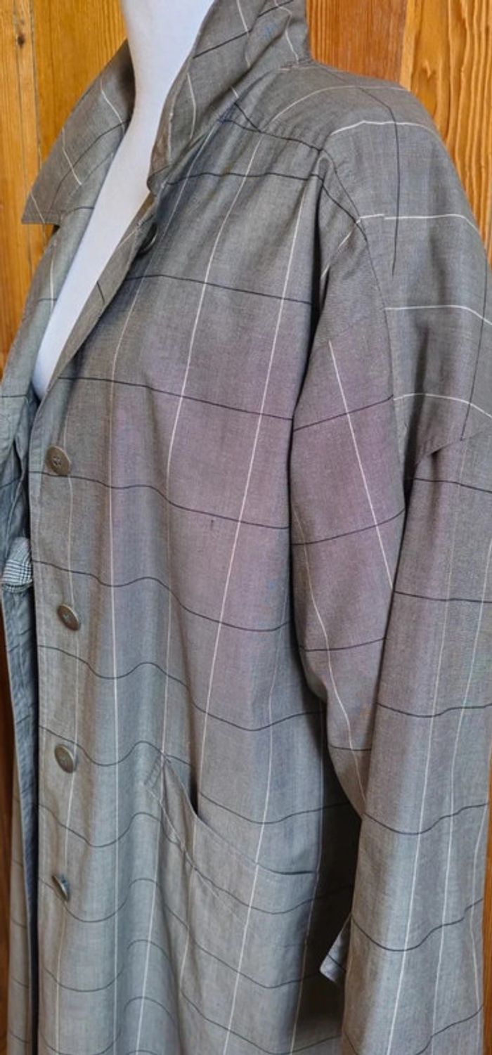 Trench vintage made in France gris a carreaux - photo numéro 4