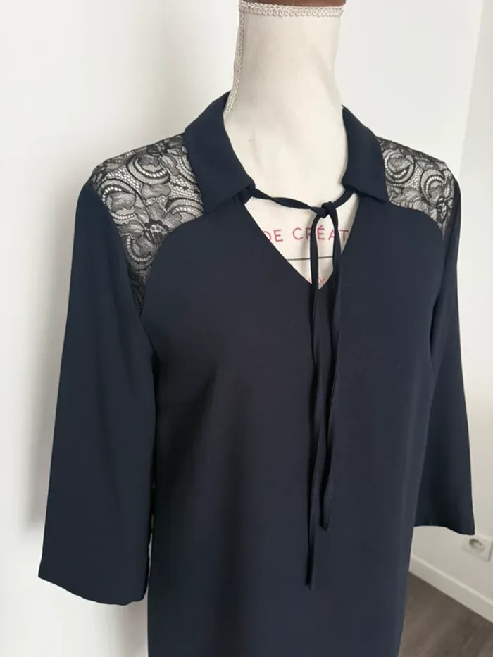 Robe bleu marine Automne/Hiver Zapa taille M 38 - photo numéro 2