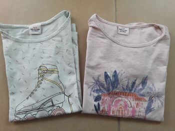 Lot 2 t-shirts MC fille 8 ans TAO TBE