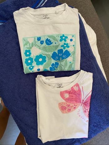 Lot de tee shirt manches courtes Flowers papillons