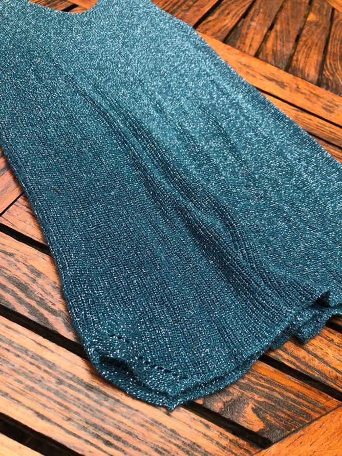 Débardeur bleu à paillettes - photo numéro 3
