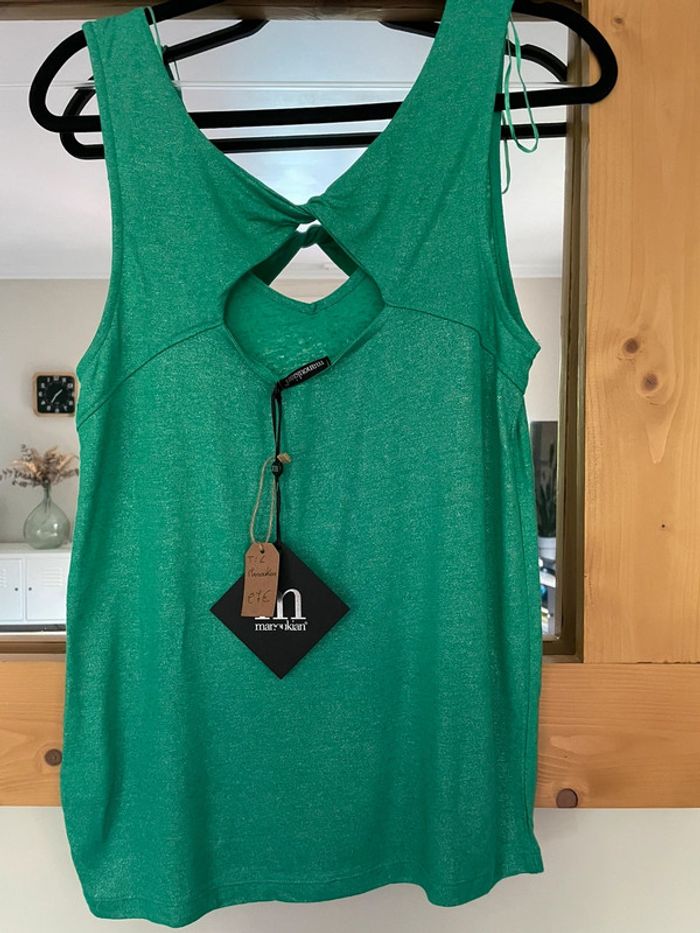 T shirt Manoukian vert pailleté taille L - photo numéro 7
