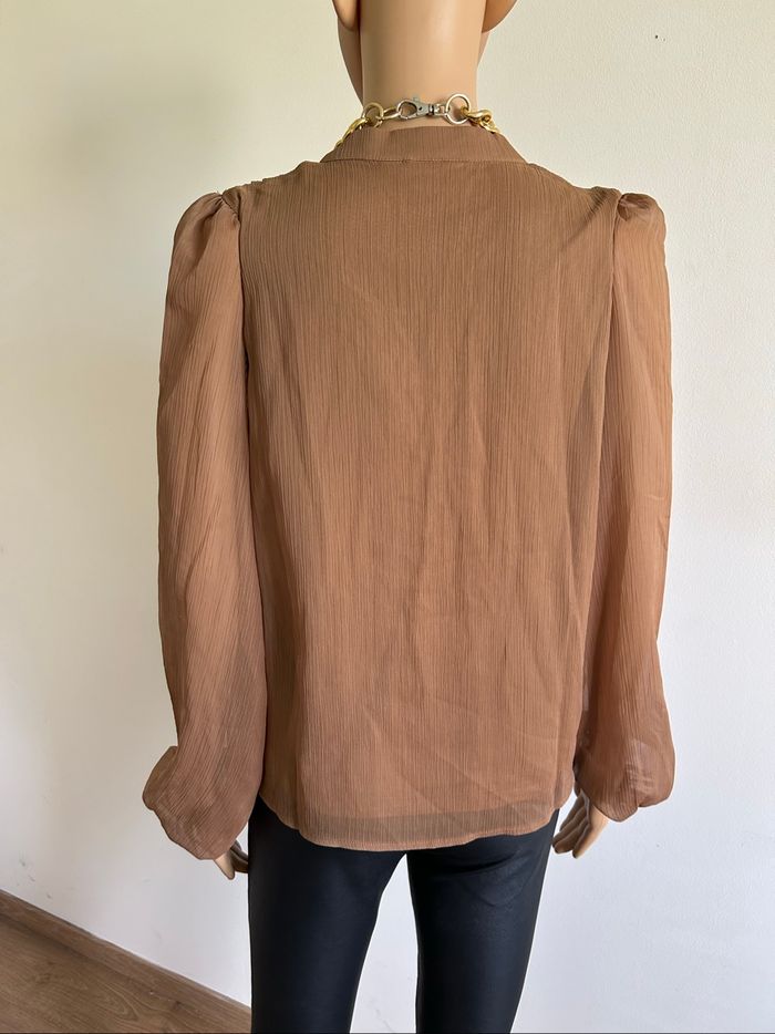 Blouse beige marron neuve à manches longues Vila taille 36 - photo numéro 5