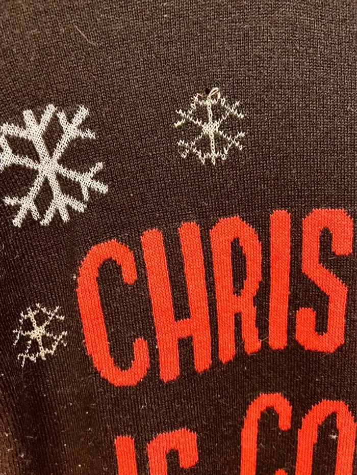 Taille Xs - S 34-36 pull de Noel femme Tissaia noir et rouge 🌺 - photo numéro 3