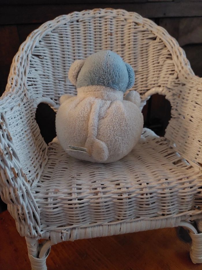Doudou boule ours bleu Musti de Mustela - photo numéro 2