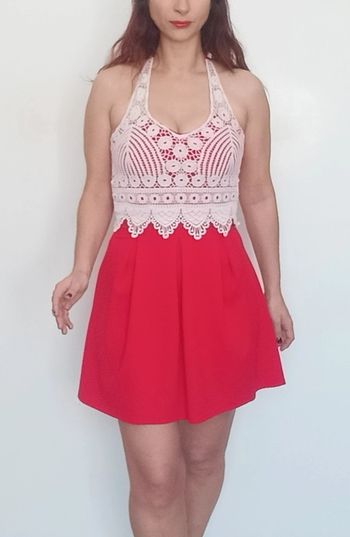 Robe patineuse dos nu décolleté crochet taille 36