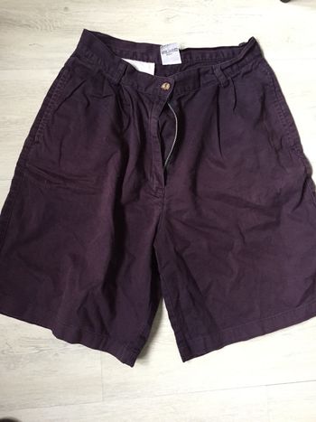 Short Bermuda 100% coton prune Taille 40