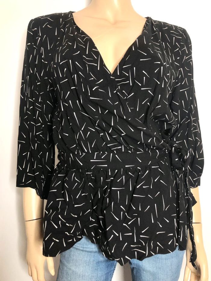 Très belle blouse cache coeur péplum Jacqueline de yong taille 36/38 (voir mesures) - photo numéro 2