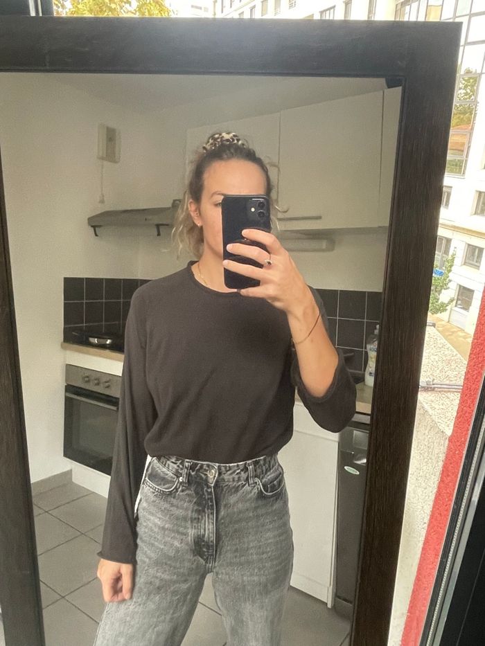 Haut basique manche longue gris pull & bear - photo numéro 2