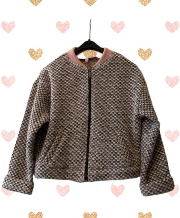 Blouson Teddy tweed tons roses 6 ans - Lili Gaufrette