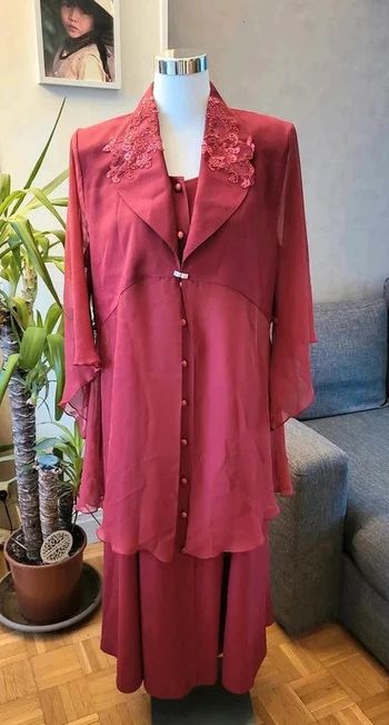 Ensemble cérémonie robe et veste longue Made in France Grande taille