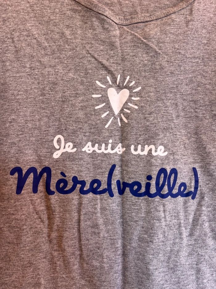 Tshirt mère veille gris taille L neuf - photo numéro 2