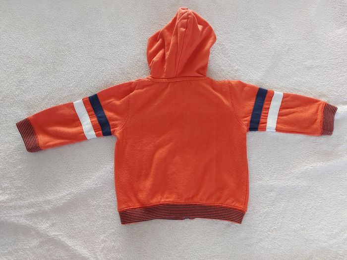 Veste à capuche zippée orange 18 mois - photo numéro 2