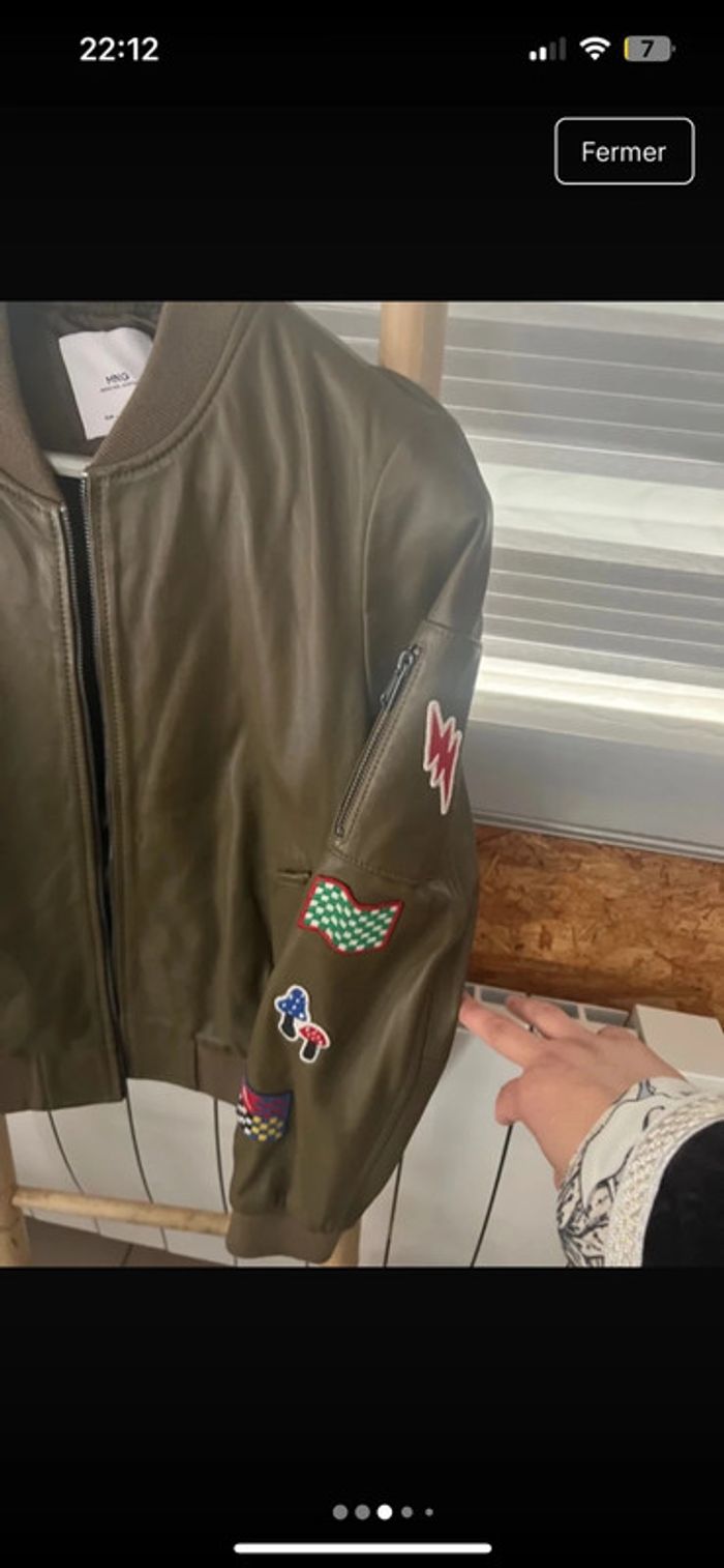 Blouson cuir Mango taille L neuf - photo numéro 3