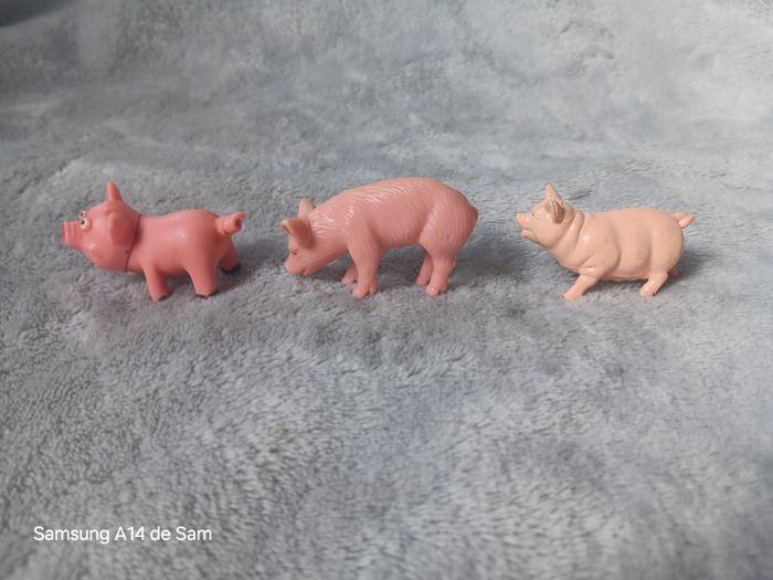Lot de 3 figurines animaux cochons - photo numéro 3