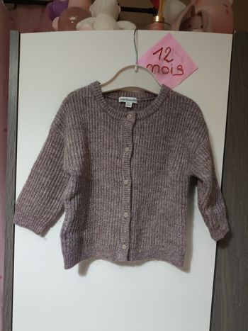 Gilet violet doré 12 mois 