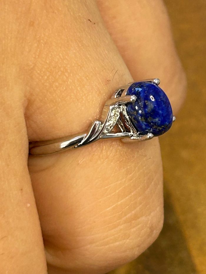 Bague réglable en laiton et lapis-lazuli – Harmonie & Inspiration - photo numéro 3