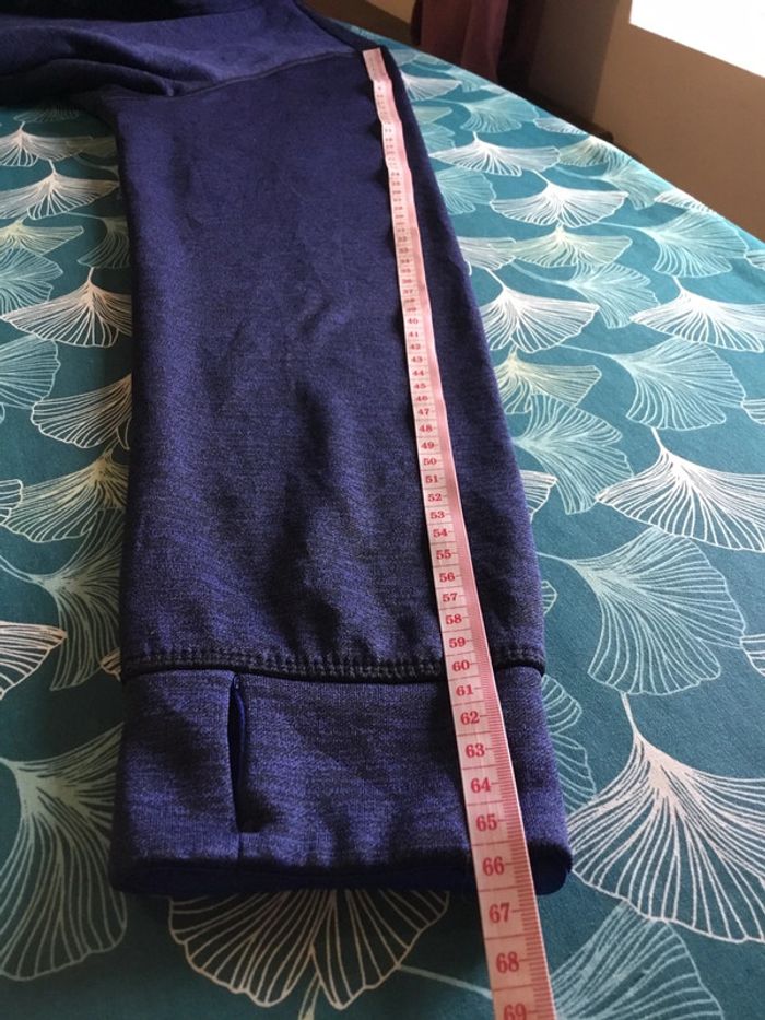 Sweat à capuche pour femme Adidas bleu marine chiné taille L 132 - photo numéro 8