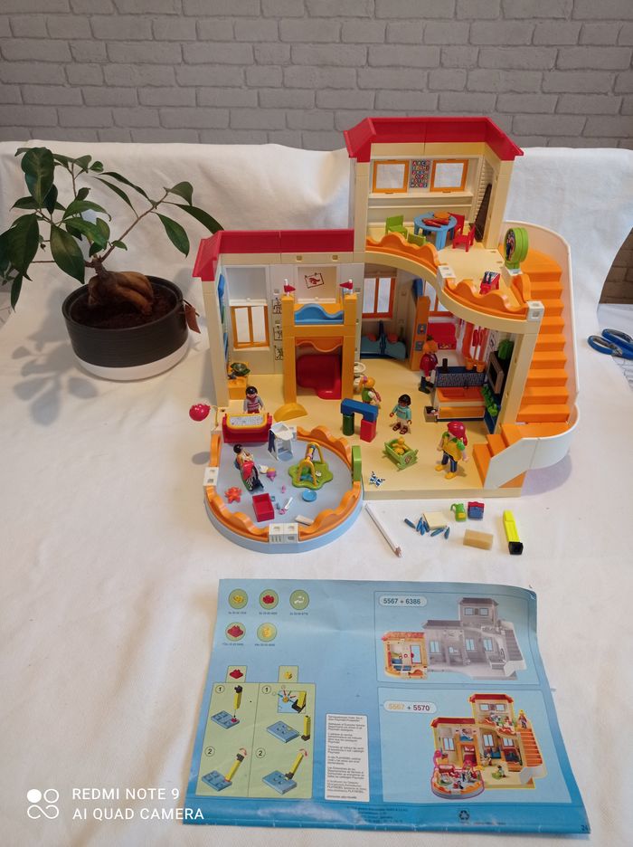 Lot playmobil city life - garderie 5567 avec boite - espace crèche 5570