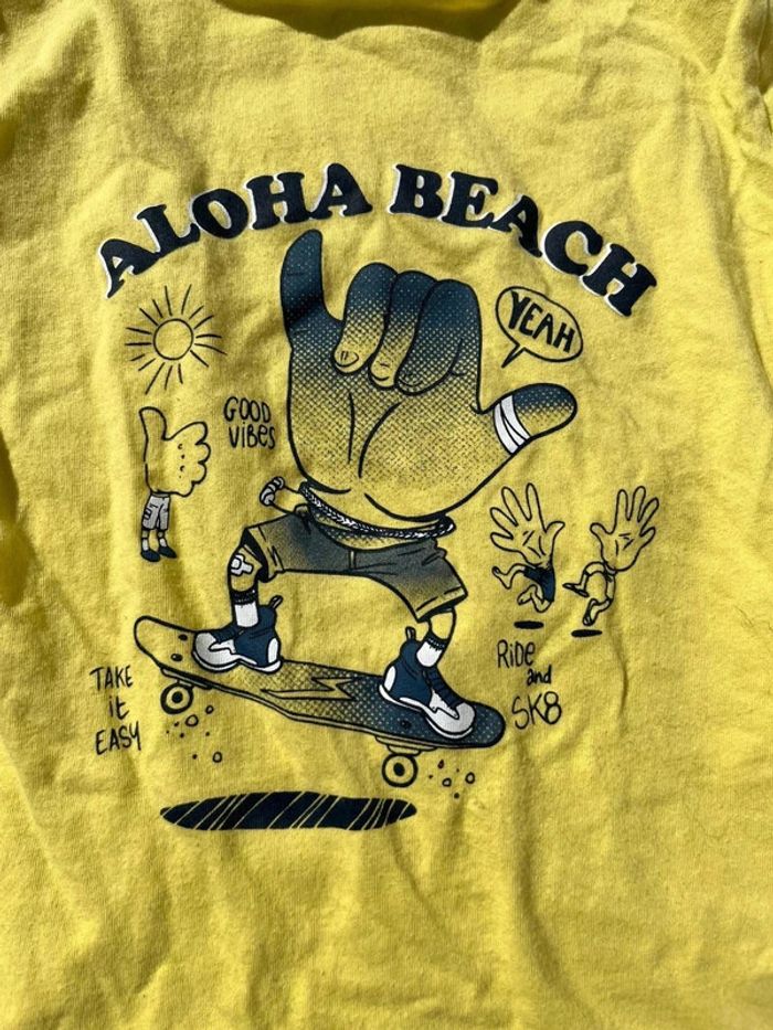 T shirt jaune 8 ans Kiabi - photo numéro 4