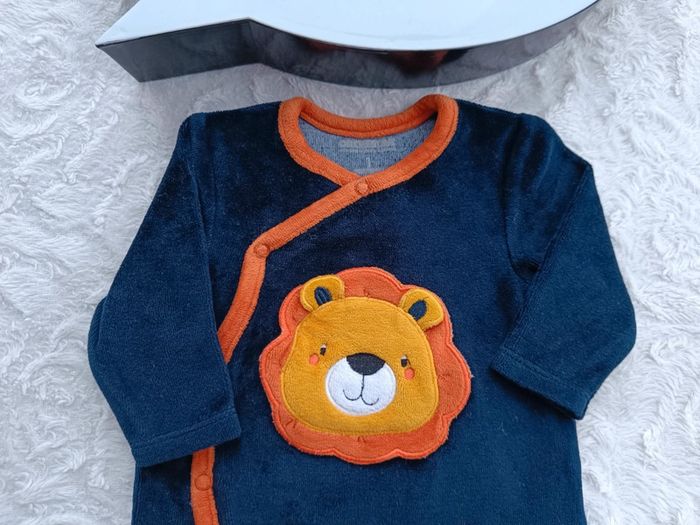 Pyjama grenouillère velours Garçon 1 mois Lion Orchestra - photo numéro 3