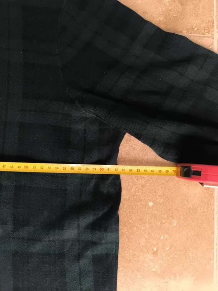 Pull quart Zip homme écossais L Ralph Lauren vert motif carreaux logo jaune excellent état - photo numéro 9
