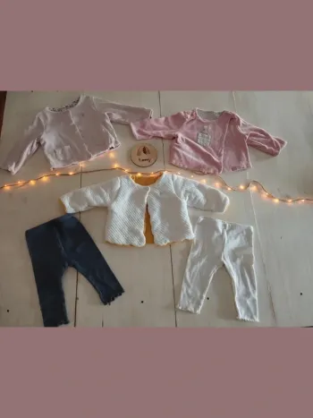 Lot de 5 vêtements bébé fille hiver 9 mois – Obaïbi 🌸👶