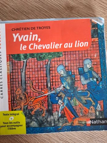 Livre college yvain,le chevalier au lion
