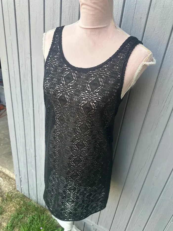Robe de plage noir à trous sans manches 38/M - photo numéro 3