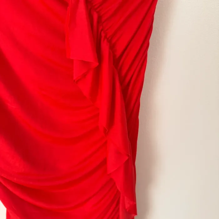 Robe rouge asymétrique Zara tbe Taille M - photo numéro 5