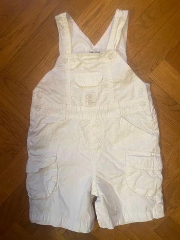 Salopette blanche P'tit Bisou 12 mois