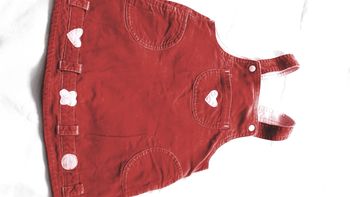 Robe salopette en velours rouge 18 mois